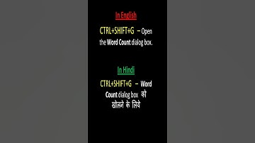 Ctrl+Shift+G shortcut key. Ms word shortcut