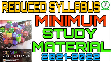 TN 11th Computer Applications New Reduced syllabus minimum study material 2021-2022