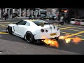 Huge FLAMES* Rocket Bunny Nissan GTR in London!