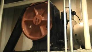 Quick view of the Otis geared traction elevator motor in action!