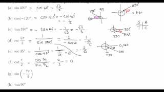 finding trigonometric values without a calculator