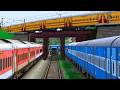 3 TRAINS PARLLEL ARRIVAL AT RAIL STATION | BUMPY RAILROAD | Train Simulator | Railwork | NTG GAMING
