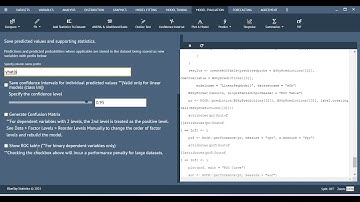 Regression analysis and model comparison using BlueSky Statistics software.