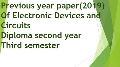 Electronic Devices and Circuits||previous year paper(2019)|| hindi /English