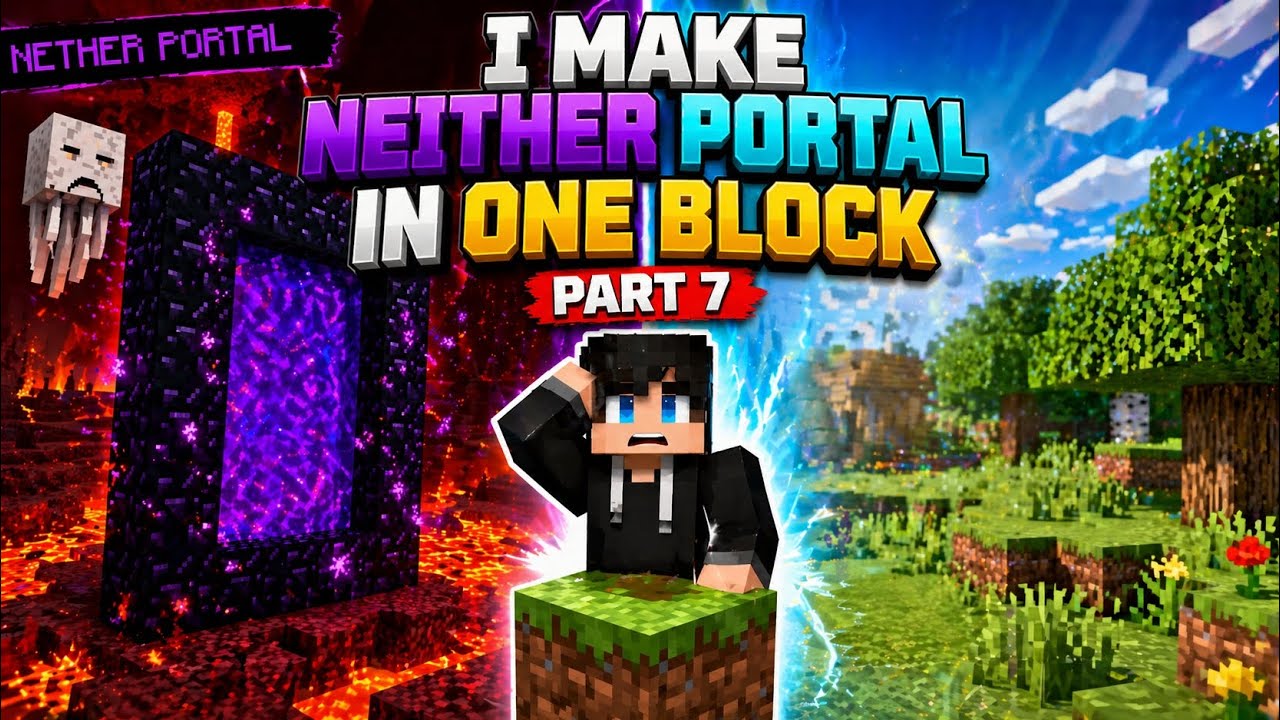 I make neither portal in one block minecraft part 7 - YouTube