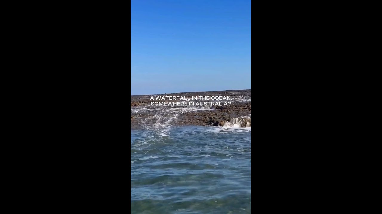 A waterfall in the ocean, Western Australia.