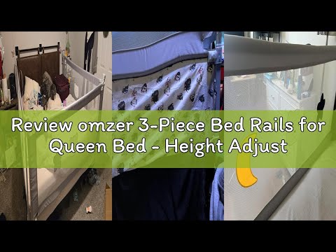 Review omzer 3-Piece Bed Rails for Queen Bed - Height Adjustable Bed Rail for Toddlers with Double C