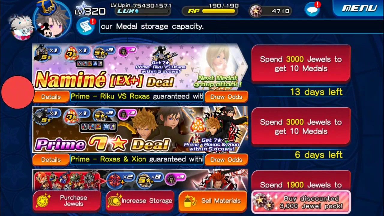 [KHUx Shop] Naminé [EX+] Deal - (6☆ Prime - Riku VS Roxas Boosted)