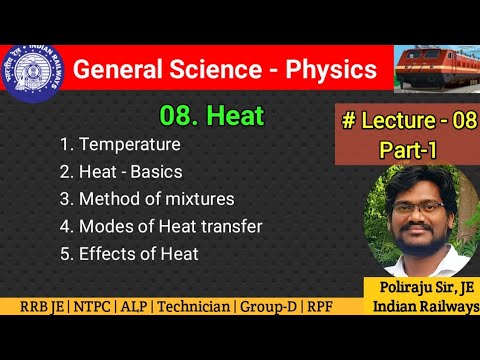 Heat | రైల్వే జనరల్ సైన్స్ | Physics Lecture-8 | part-1 | Poliraju Sir | Telugu