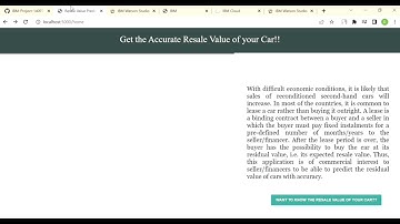CAR RESALE VALUE PREDICTION | IBM PROJECT | DEMO VIDEO