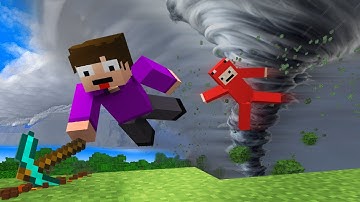 2 Idiots Survive NEW Minecraft Tornado Mod...
