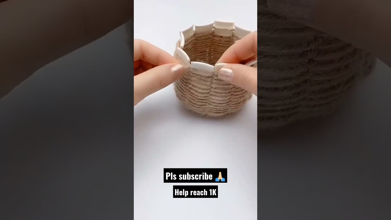 Try this amazing DIY  jute basket from paper coffee cup|Crafty Panda|5 minutes craft
