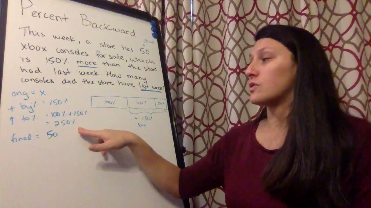 Lesson 4 Percent Backwards Increase Example YouTube