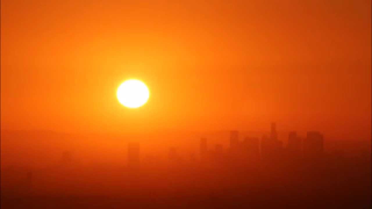 Time Lapse Sunset over Los Angeles, CA - Beautiful Color Striations From Marine Layer Haze uava