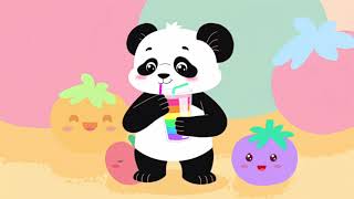 Panda Drinks Colorful Juices Learn Colors For Kids