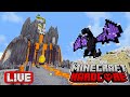 Building a BABY DRAGON around a CASTLE in Hardcore Minecraft LIVE