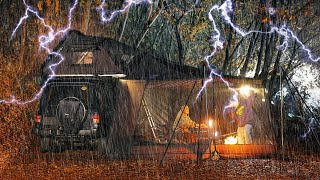 ⛈️ CAR CAMPING IN HEAVY RAIN WITH MY FAMILY FOR 6 DAYS | ASMR