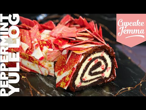 The Very Best Yule Log Youll Ever Make? YES!! Peppermint Candy Cane Yule Log  Cupcake Jemma