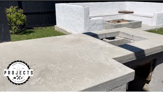 DIY CONCRETE COUNTERTOP FOR OUTDOOR KITCHEN  | OUR BACKYARD MAKEOVER (PART 4)