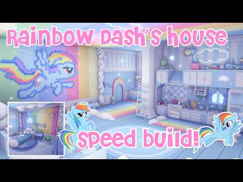 ♡ Rainbow Dash inspired speed build!!🌈✨adopt me roblox ♡