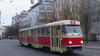 Tramvaj ČKD Tatra K2 7000 pro Prahu na zkušebních jízdách v Brně dne 1.12.2022