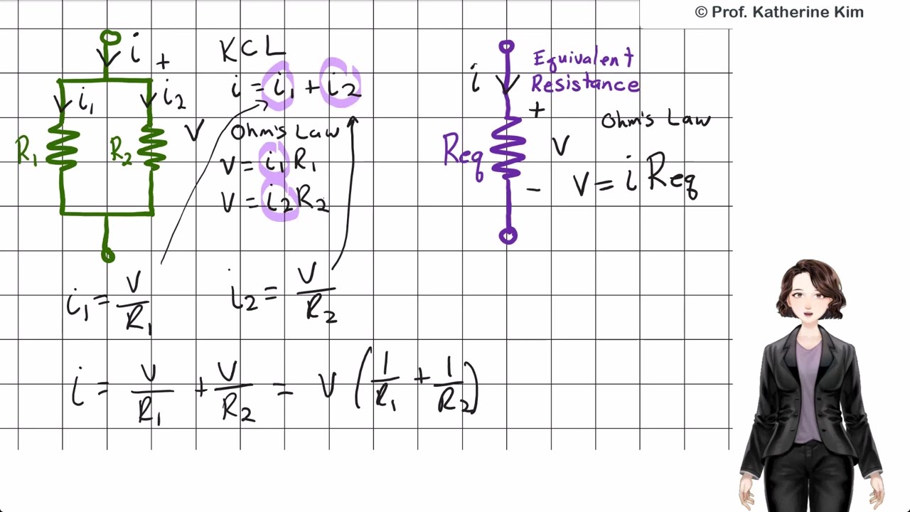 Вывод эквивалентного сопротивления двух параллельно соединенных резисторов