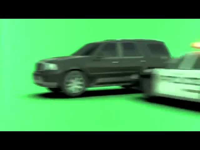 Green screen chroma cop car crash free  