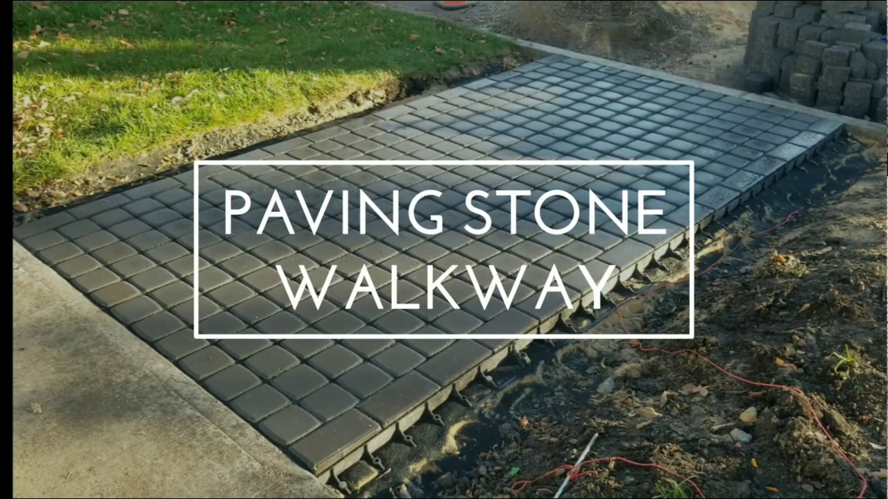 Charcoal paving stone walkway