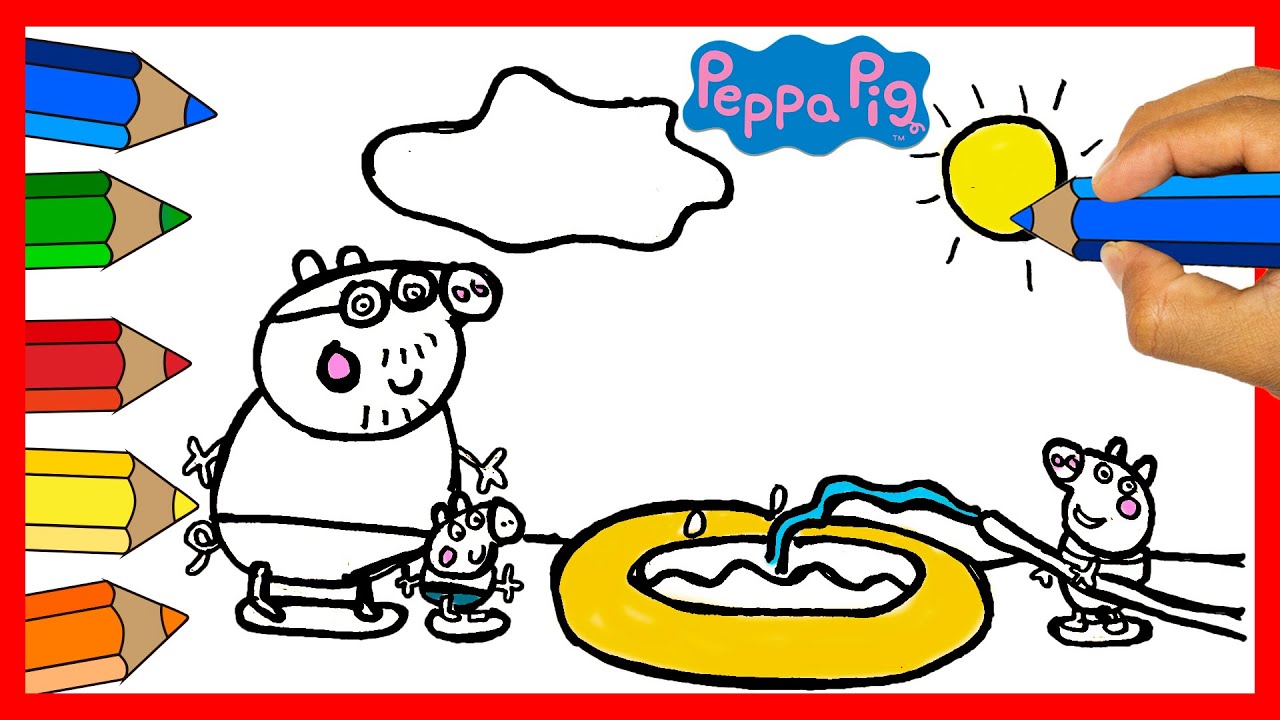 How to Draw Peppa Pig - New Peppa Pig Pool - Peppa La Piggy - 🐷 🏊 ...