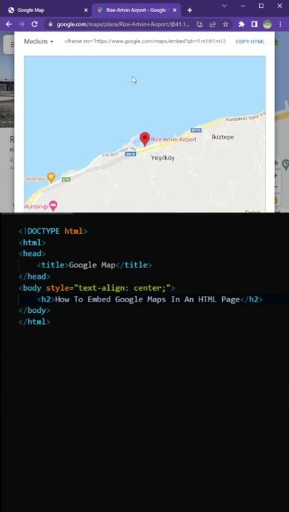 HTML, How To Embed Google Maps with a Marker In An HTML Page