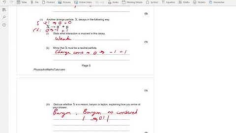 A-level Physics Particle Interaction questions 1