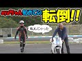 【ミニバイク】ayaちゃん初めての転倒｜明智ヒルトップサーキット