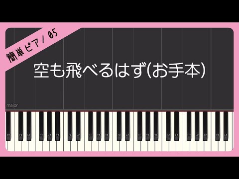 【簡単ピアノ5】【お手本】空も飛べるはず（スピッツ）・簡単アレンジ・和音なし