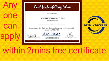 free certificates within 2min Sahrdaya college of engineering basics of computer science quiz 2020