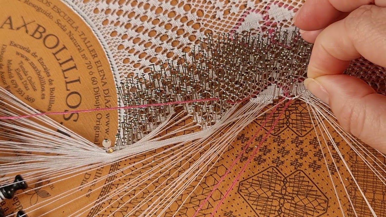 4 Encajes de Bolillos Abanico 59 Motivo Central