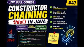 Java Full Course | 47 - Constructor Chaining in Java | this() Explained with Real-Time Example