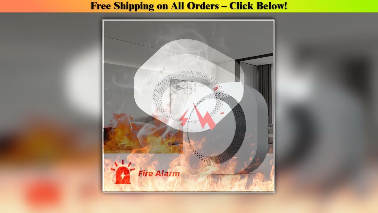 Independent Smoke Detector Sensor For Home Warehouse Security Smart Smoke Fire Alarm Replaceable