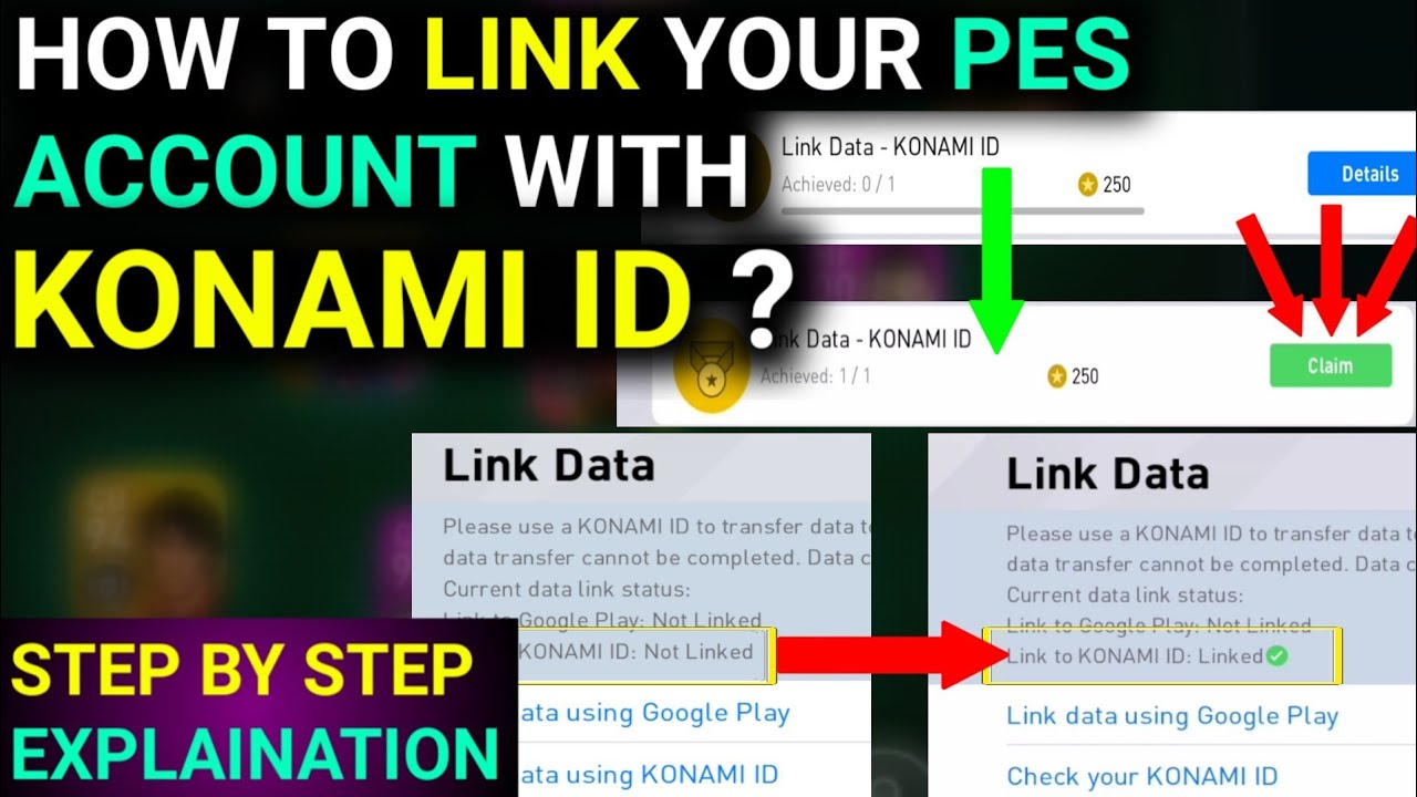 How To Link Konami Id With Pes Get 250 Coins By Linking Konami Id Pes 21 Mobile Youtube