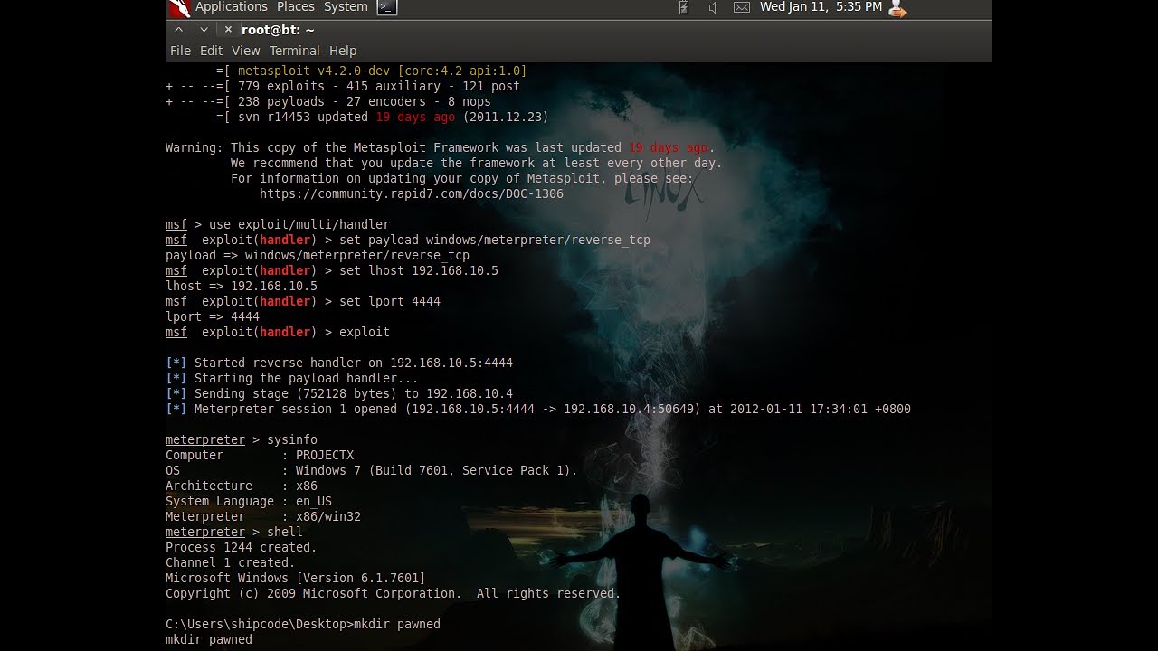 hack windows 7 using simple reverse shell - YouTube