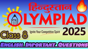 Hindustan Olympiad 2025 Class 8 English Important Questions 🔥 by @AyushConnection 