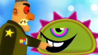 Суровый ЛИЗУН ГЛАЗАСТИК Возвращается на Землю #9 Игра Mutant Blobs Attack Lion Boy