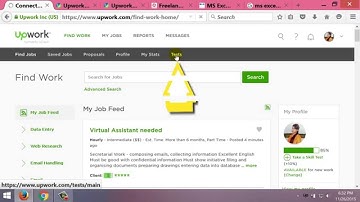 MS Excel 2007 Test in Upwork answer 2015