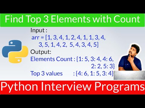Python Program to Find the Top 3 Elements with their Count | Python in Tamil | Santra Techspot