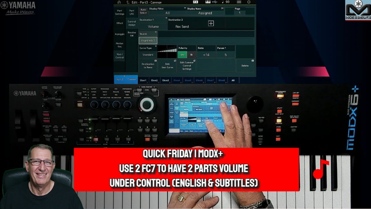How to use 2 FC7 pedals to control 2 parts volume and keep faders