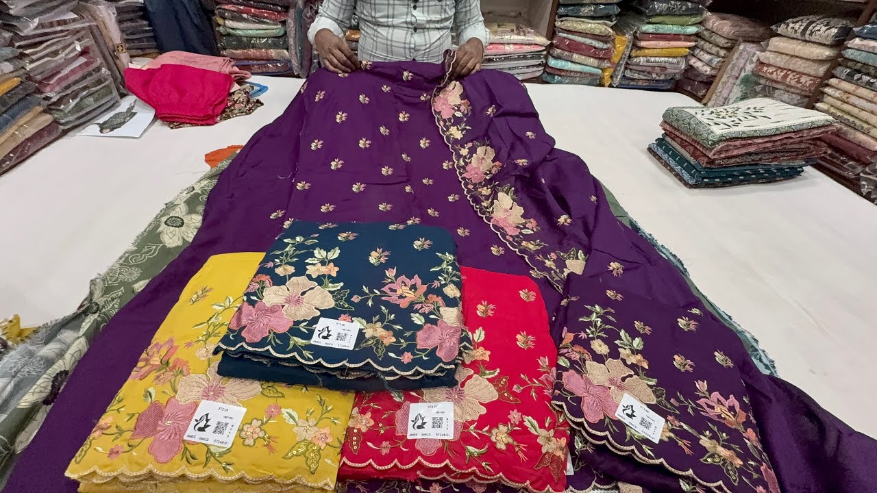 Party wear dress materials single piece available chickpet Bangalore wholesale shop 