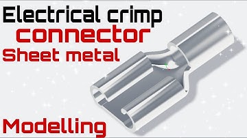 Sheet metal Tutorial " Electrical wire crimp " in creo. Machine part-5. full tutorial with GD&T.