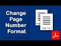 How to change page number format in PDF document using Adobe Acrobat Pro DC