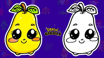 Learn to Draw cute PEAR | Easy drawing for kids 🌈 🌈