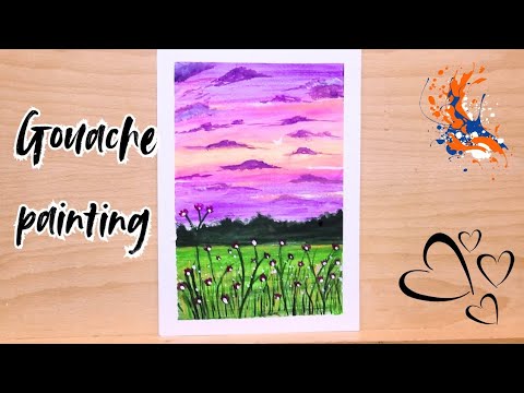 gouache painting as a beginner | trying gouache for first time ️🍥 - YouTube