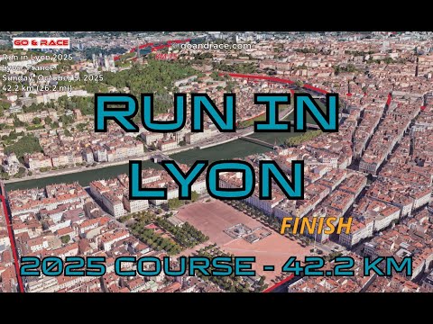 Run in Lyon 2025: 3D Video Course Map | 42.2 km - Lyon